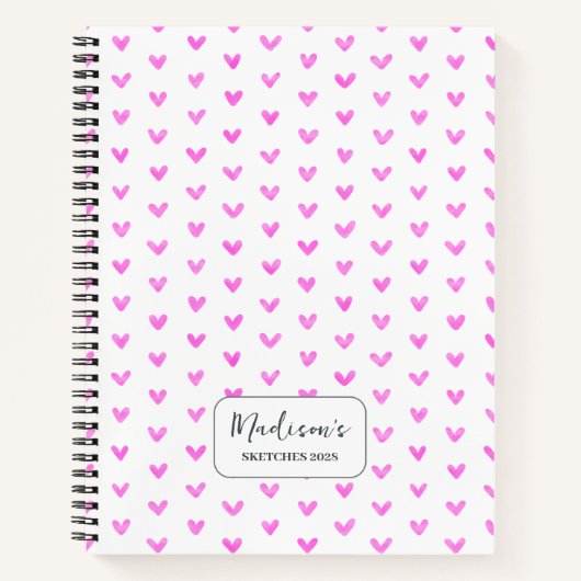 Carnet Valentine Coeurs roses Personnalisées (Devant)