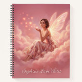 Carnet Valentine Fairy on Pink Clouds Fantasy Art Name (Devant)