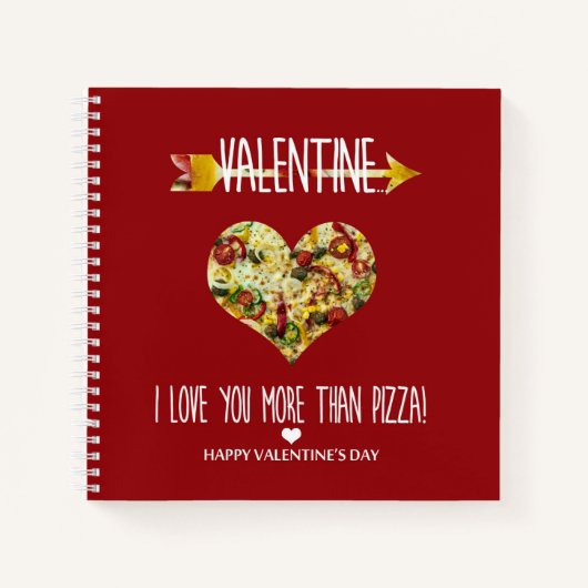 Carnet Valentine, je t'aime plus que la pizza (Devant)