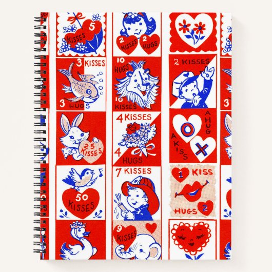 Carnet Valentine Retro Love Hugs Motif (Devant)