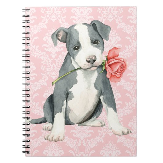 Carnet Valentine Rose Pit Bull (Devant)