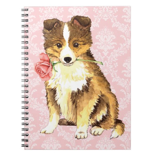 Carnet Valentine Rose Sheltie (Devant)