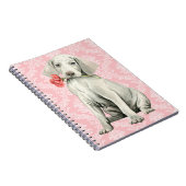 Carnet Valentine Rose Weimaraner (Côté Droit)