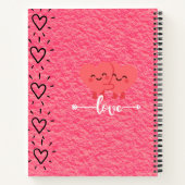 Carnet Valentine’s Day Love Notebook – Pink Hearts Design (Dos)