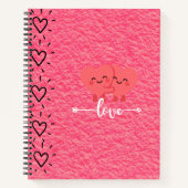 Carnet Valentine’s Day Love Notebook – Pink Hearts Design (Devant)