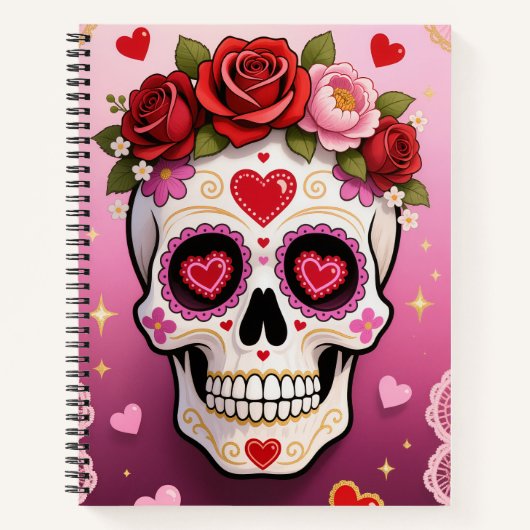 Carnet Valentine Sugar Skull Notebook (Devant)