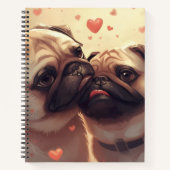 Carnet Valentine's Day Pug Notebook: Pugs & Kisses (Devant)