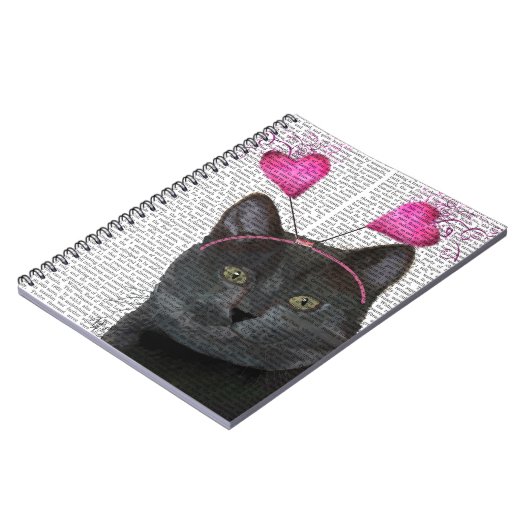 Carnet Valentines de chat noir (Côté gauche)