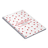Carnet Valentines moderne Motif de Coeurs rouges et blanc (Côté Droit)