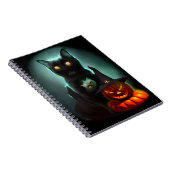 Carnet Vampire Chat et Assistant Citrouille Halloween Sur (Côté Droit)