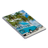 Carnet Van bleu et blanc sur la plage (Côté Droit)