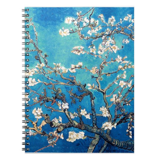 Carnet Van Gogh Almond Blossoms bleu turquoise (Devant)