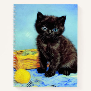 Carnet Van Gogh Black Kitten avec fils