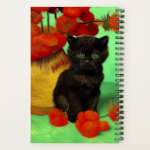 Carnet Van Gogh Black Kitten Fleurs rouges (Verso)