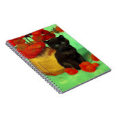 Carnet Van Gogh Black Kitten Fleurs rouges (Côté Droit)