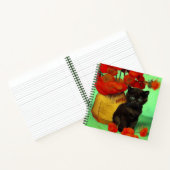Carnet Van Gogh Black Kitten Fleurs rouges (Intérieur)