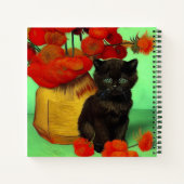 Carnet Van Gogh Black Kitten Fleurs rouges (Dos)