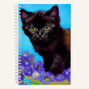 Carnet Van Gogh Chat et fleurs