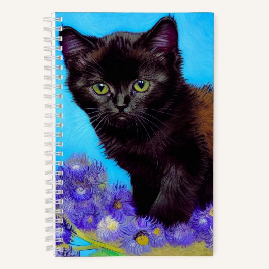 Carnet Van Gogh Chat et fleurs (Recto)