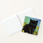 Carnet Van Gogh Chat noir Fleurs jaunes (Intérieur)