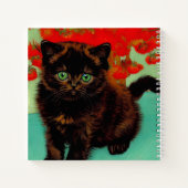 Carnet Van Gogh Chat noir Fleurs rouges (Dos)