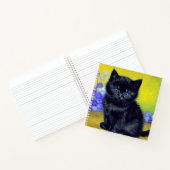 Carnet Van Gogh Chat noir Fleurs violettes (Intérieur)