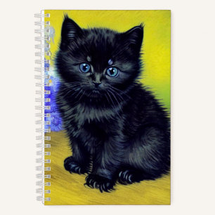 Carnet Van Gogh Chat noir Fleurs violettes