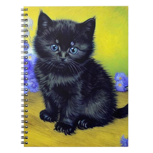 Carnet Van Gogh Chat noir Fleurs violettes (Devant)