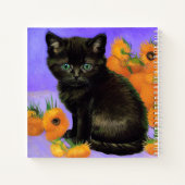Carnet Van Gogh Kitten noir avec des tournesols (Dos)