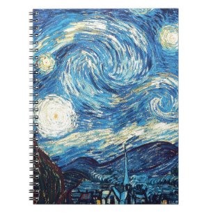 Carnet van gogh la nuit étoilée 1889 Art Vintage