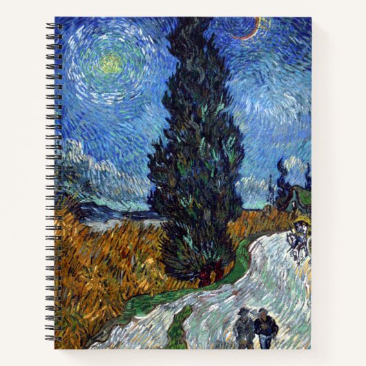 Carnet Van Gogh Road Avec Cyprès Impressionnisme (Devant)