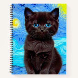Carnet Van Gogh Starry Night Black Cat