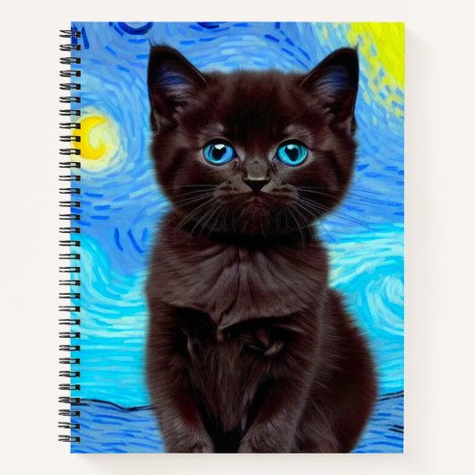Carnet Van Gogh Starry Night Black Cat (Devant)