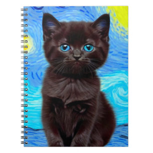 Carnet Van Gogh Starry Night Black Cat