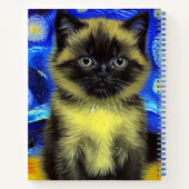 Carnet Van Gogh Starry Nuit Siamese Cat (Dos)