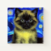 Carnet Van Gogh Starry Nuit Siamese Cat (Dos)