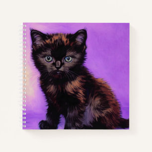 Carnet Van Gogh Style Chat pourpre