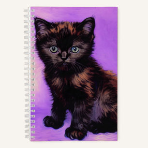 Carnet Van Gogh Style Chat pourpre