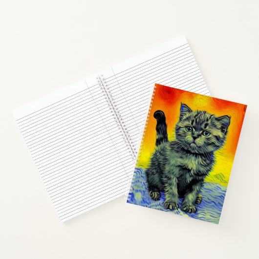 Carnet Van Gogh Style Chat Sunset Beach (Intérieur)