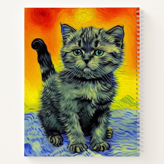 Carnet Van Gogh Style Chat Sunset Beach (Dos)