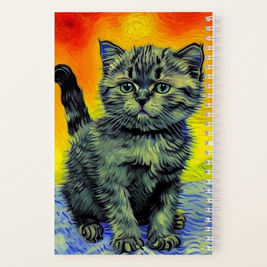 Carnet Van Gogh Style Chat Sunset Beach (Verso)