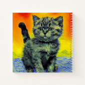 Carnet Van Gogh Style Chat Sunset Beach (Dos)