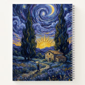 Carnet Van Gogh Style Cypress Dusk Starry Night Art  (Dos)