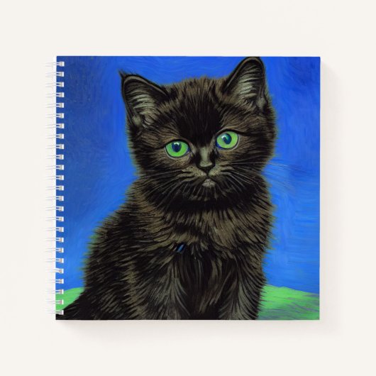 Carnet Van Gogh Style Kitten noir (Devant)