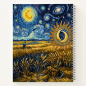 Carnet Van Gogh Style Starry Harvest Wheat Field Poster (Dos)