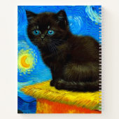 Carnet Van Gogh Style Starry Night Cat (Dos)