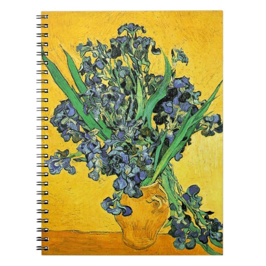 Carnet Van Gogh - Vase avec iris Fond jaune (Devant)