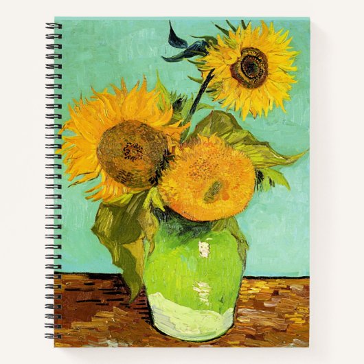 Carnet Van Gogh, Vase avec trois tournesols (Devant)