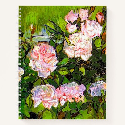 Carnet Van Gogh Vie morte avec des roses roses roses (Devant)