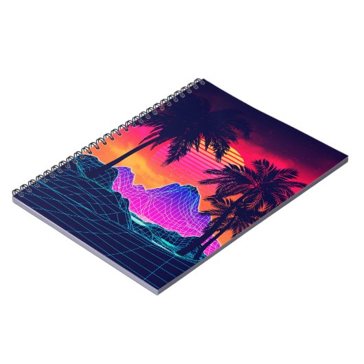 Carnet Vaporwave rocks and palm trees (Côté gauche)